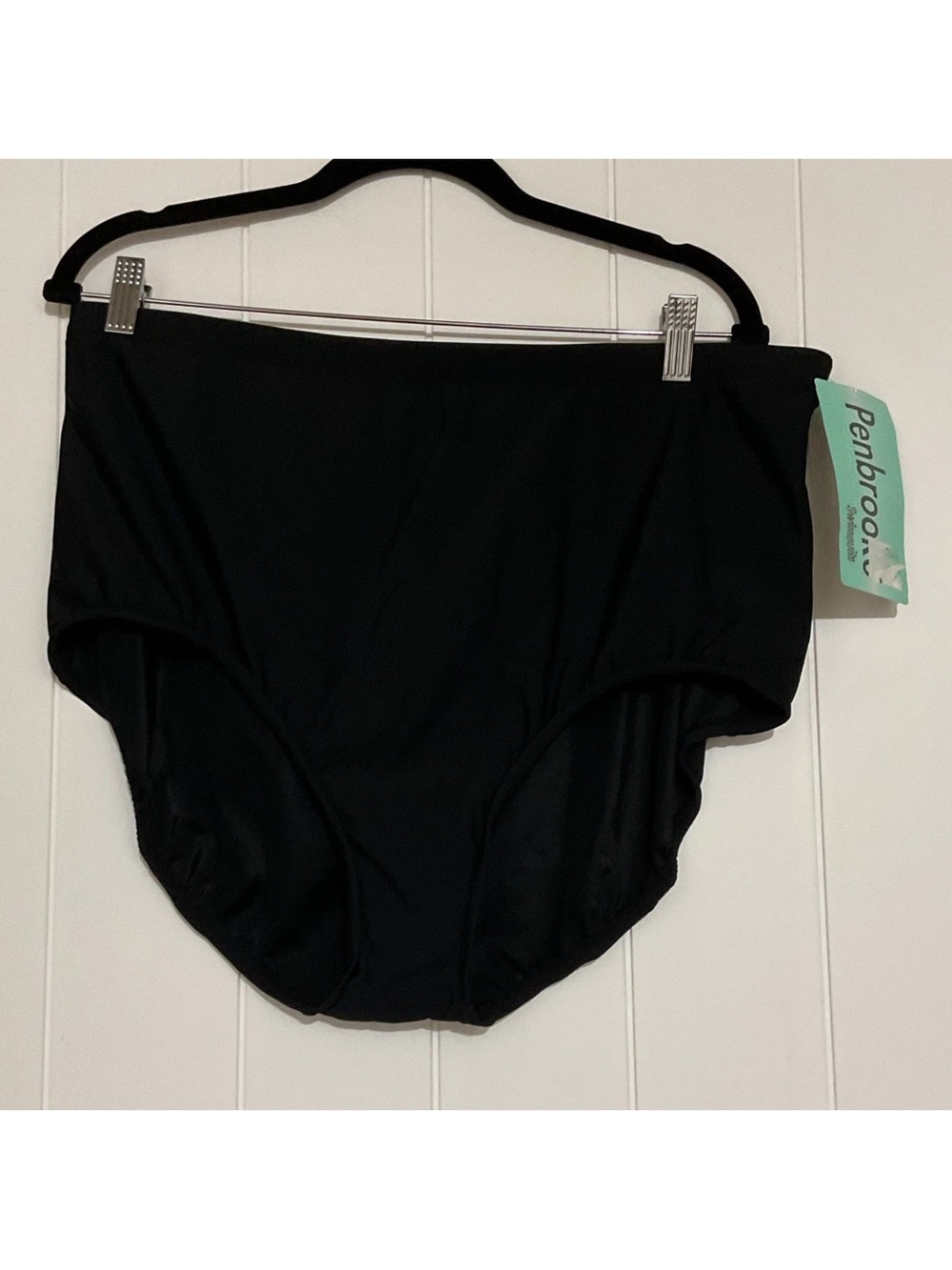 Penbrooke High Waist Black Bikini Bottoms size 24 Plus NWT